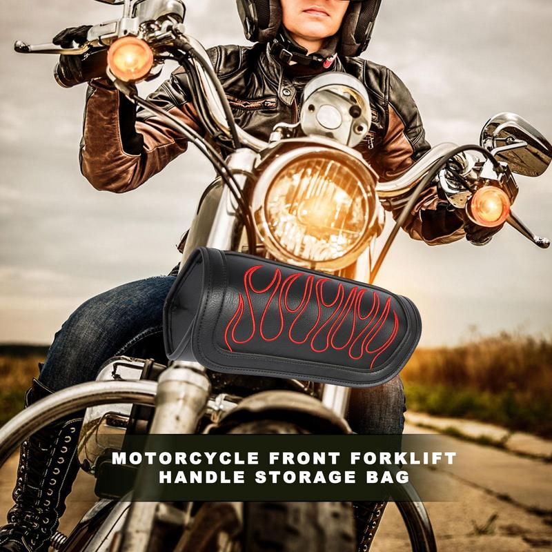 Motorcycle Saddlebags Tool Bag Retro Motorcycle Front Fork Handlebar Bag Tool Side Pack Saddlebags Black Handlebar Bag