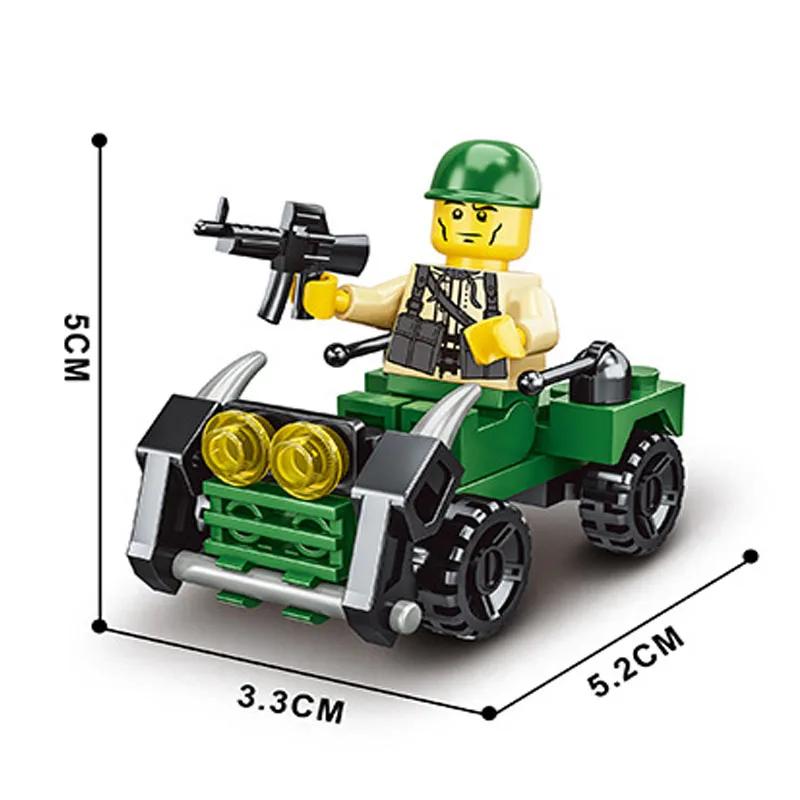 City Patrol Police Motorcycle Car Pursuit Prisoners Model Building Blocks Enlighten Action Figure Toys For Children