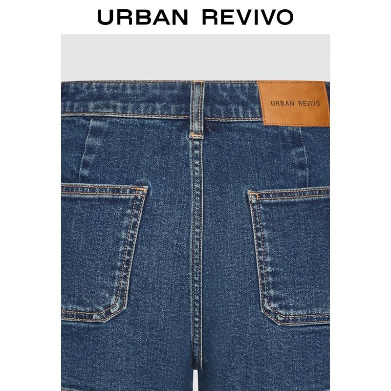 UR Women's Retro Washed Bow Denim Shorts