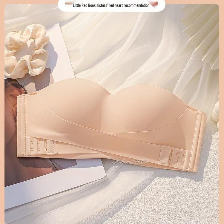 Женский strapless push-up бандо-бюстгальтер: Нескользящий, Защита от обнажения, Бесшовный, Для маленькой груди S=32/70