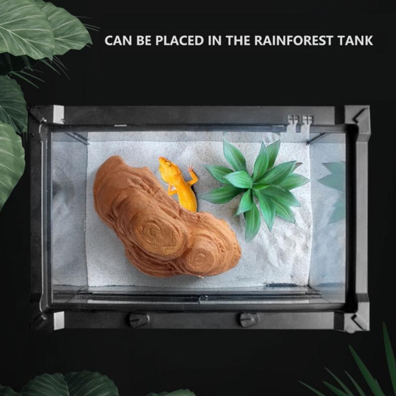 Reptiles House Shelter Basking Cave Crawling Terraces Hide Cave Small Reptiles for Secure Bearded and Snake Environment