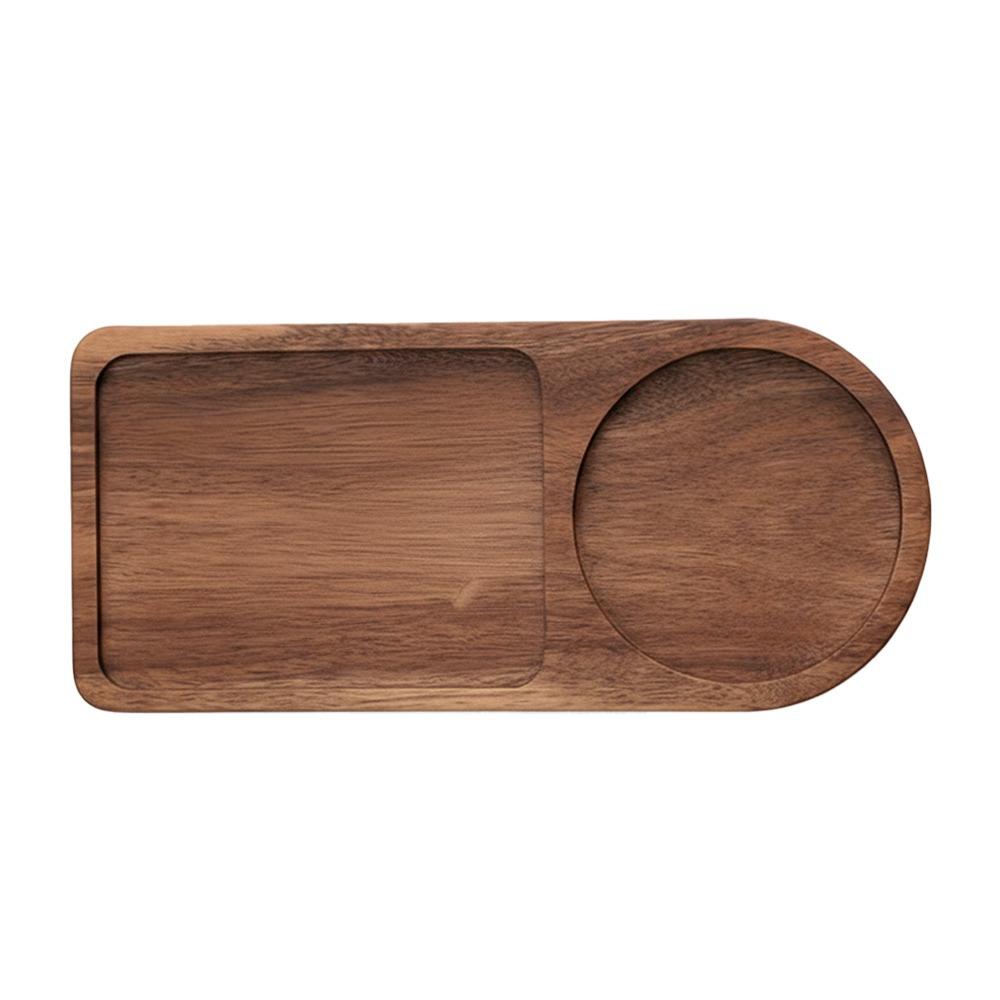 Durable Wood Coffee Tray Weaving Mate Cup/Food/Dessert Wood Plate Cup Mat Brown Breakfast Tray Kitchen