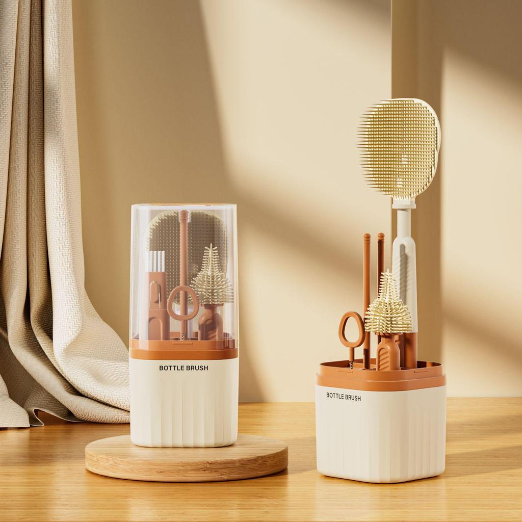 Silicone Baby Bottle & Nipple Brush Set - Portable, Multi-Functional Cleaning Tool for Bottles, Cups & Containers