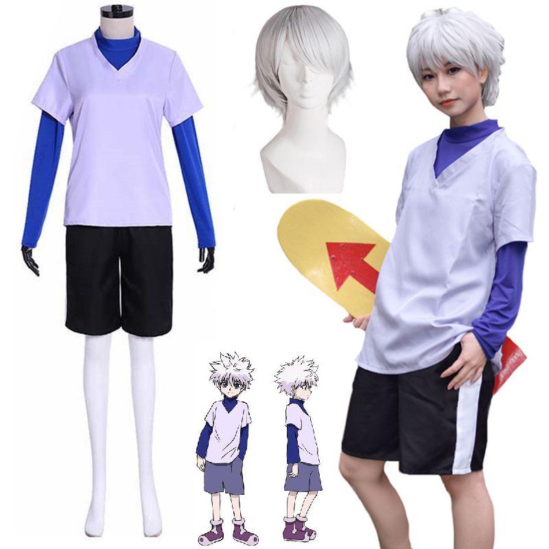 Hunter×hunter Anime Killua Zoldyck Cosplay Costume Uniform Suit Full Outfit Set