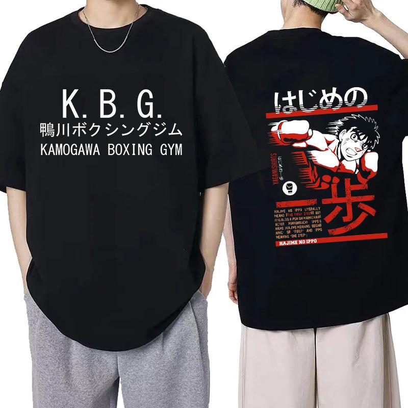 Hajime No Ippo Hip Hop Size TShirt Anime Harajuku Tee Tops Men Women Makunouchi Takamura T-Shirt KGB Y2k Manga Tshirt Clothes