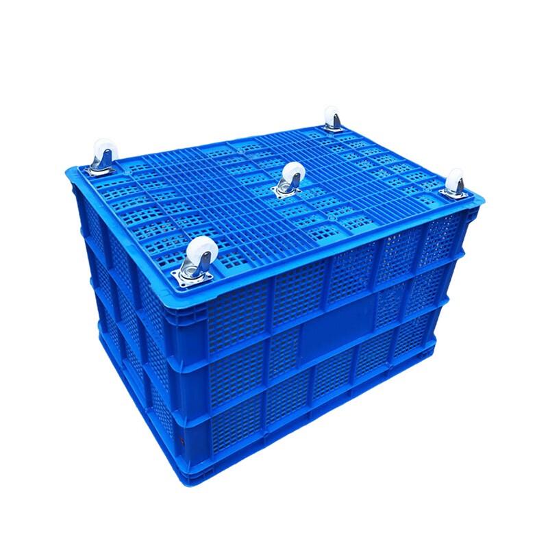 Large Plastic Mesh Turnover Crate with Wheels