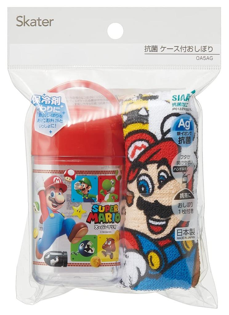 Skater Wet Towel Set with Super Mario Made in Case, Kids' 23, Boys, Japan, OA5AG-A