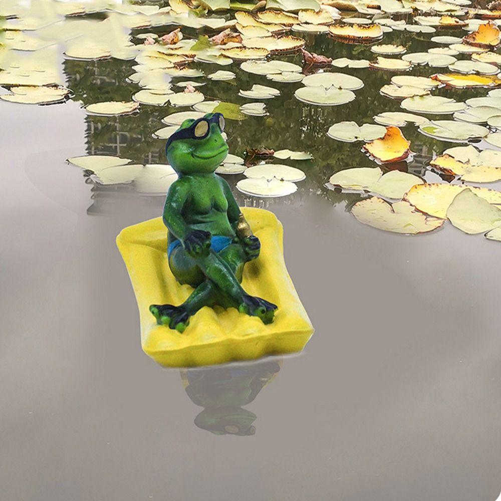 Resin Animal Sculpture Cartoon Floating Pond Ornament Funny Miniatures Figurine  Desk