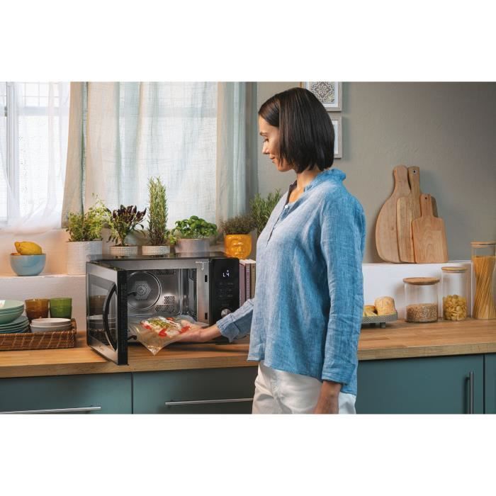 CMCA29EDLB Micro-ondes Combiné 29L MO : 1000W - Gril : 1000W - Cavité en acier inoxidable - UI digitale Fonction basse témperature