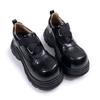 Thick-soled JK Small Leather Shoes Women's Small Height-increasing Loafers Retro British Style Belt Buckle Single Shoes