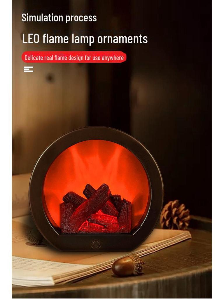 European Style Portable LED Flame Effect Night Light – A Retro Decorative Lamp for a Cozy Atmosphere