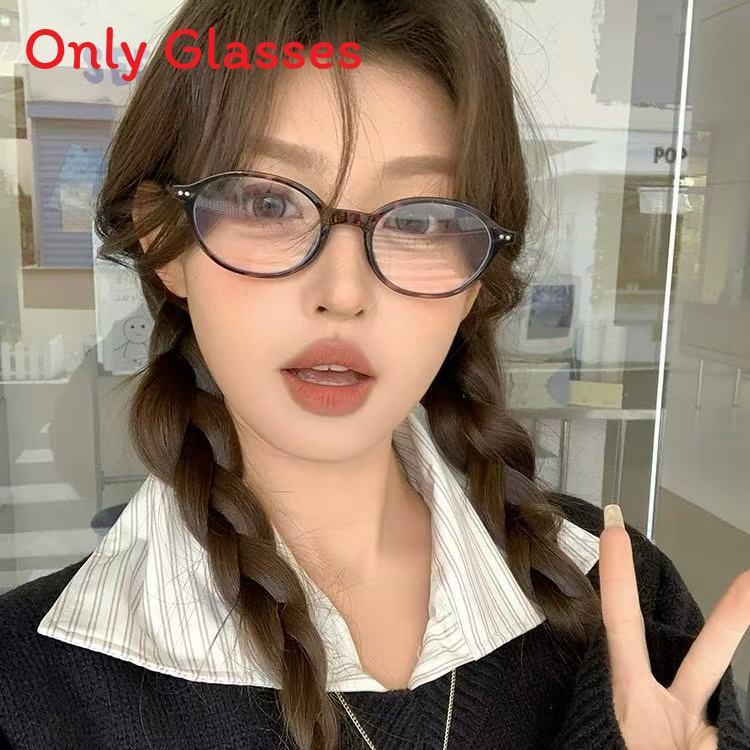 Vintage Oval Blue Light Blocking Glasses With Tortoiseshell Frame For Men Women