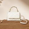 Dou Xiaozhu Napa Leather Diamond Quilted Handbag