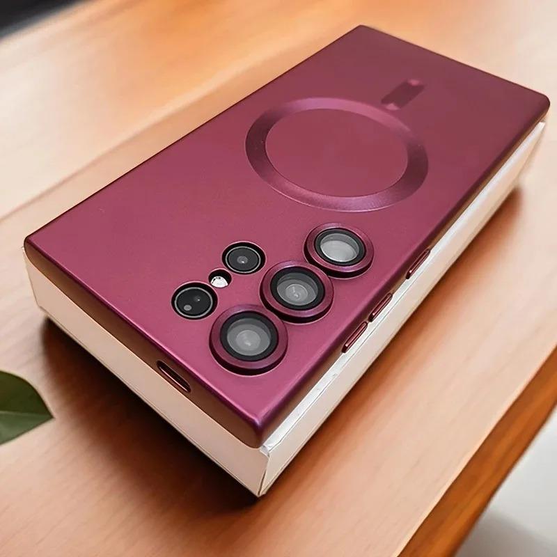 

Підходить для чохла для мобільного телефону Samsung S25 Ultra Магнітна металева фарба S24FE Скляна плівка для об єктива S23Plus Всеохоплюючий чохол Samsung S25Ultra