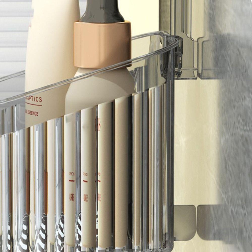 Wall Mount Rotating Suction Cup Storage Rack No Punch Corner Shelf Condiment Organizer