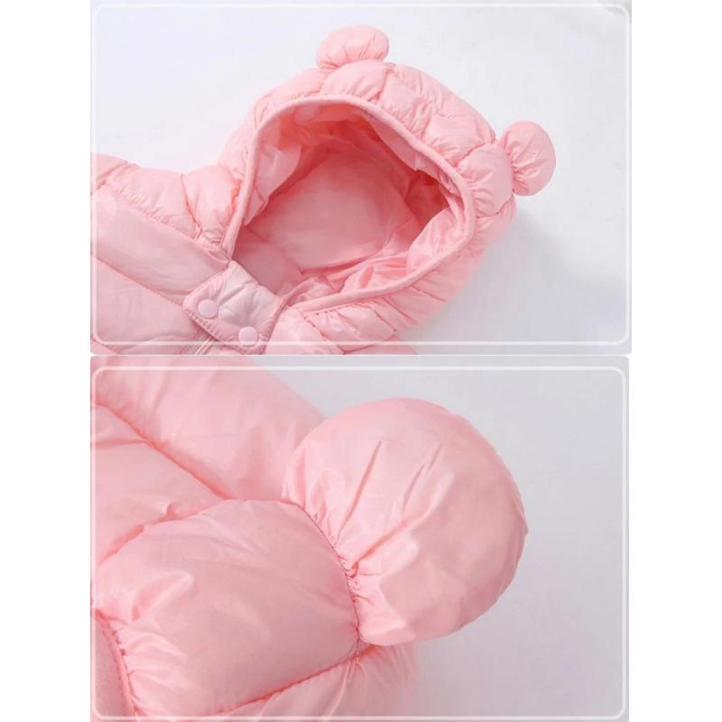 Jachetă ușoară din puf pentru băieți și fete, cu glugă și fermoar, paltoane calde de toamnă-iarnă, îmbrăcăminte exterioară 0-5 ani, cadou de Crăciun/zi de naștere pentru copii