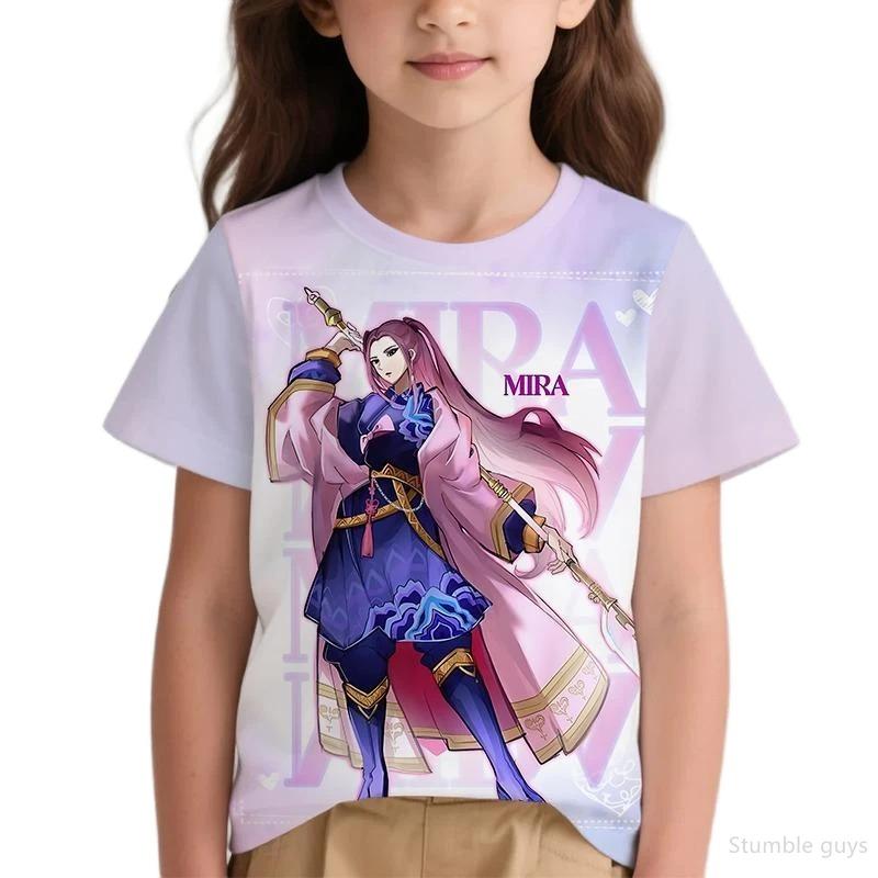 Summer Children KPop Demon Hunters 3D Cartoon Anime T-shirt Boys Clothes Girls Casual