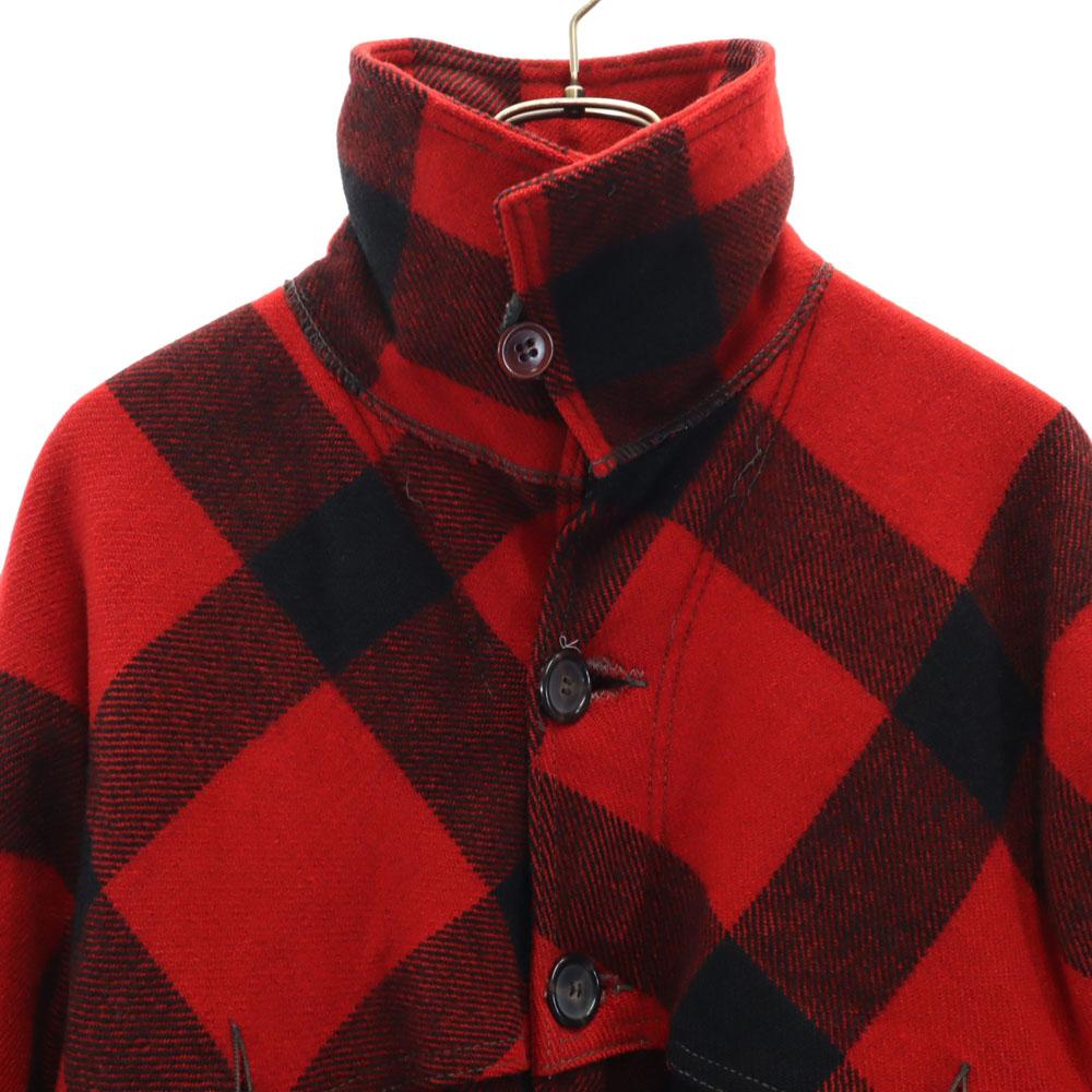 WHITE STAG 50s Wool Vintage Double Mackinaw Check Pattern Coverall Men's Used