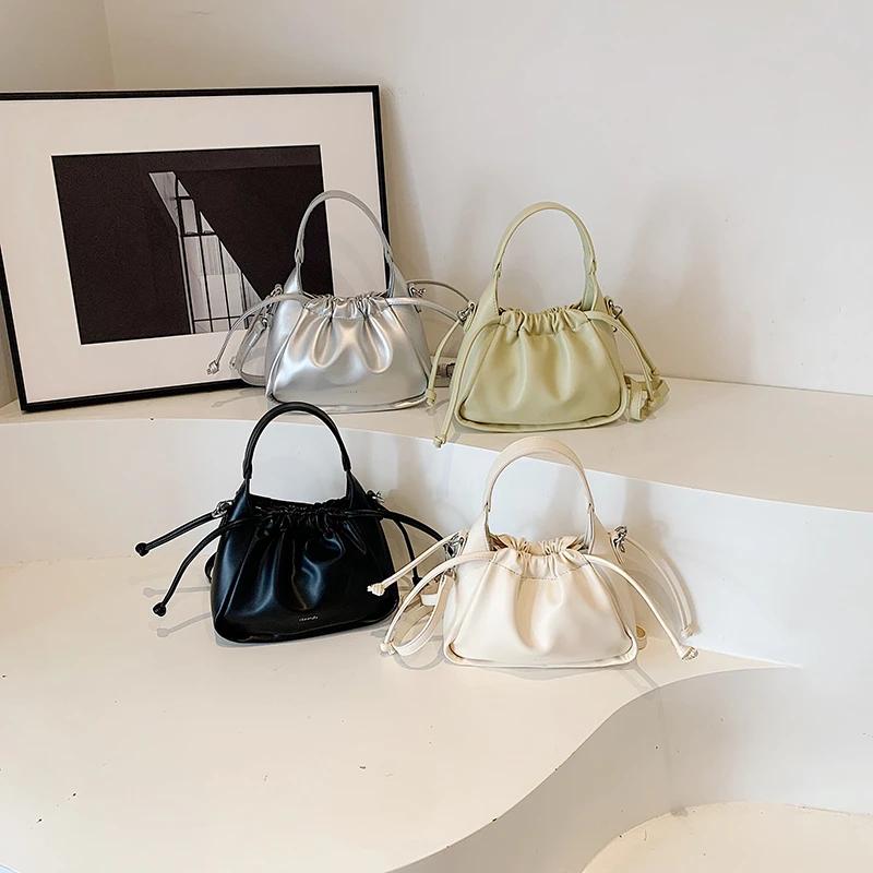 Women's Popular Cord Bucket Bag This Year Autumn New Style Niche and Elegant Versatile One Room Bag