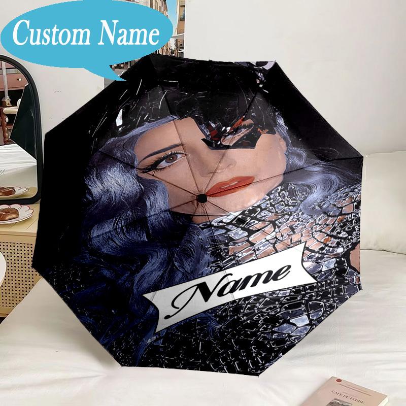 Custom Name Umbrella Lady Music Performance Umbrella 8-Frame for Travel, Camping, Casual Lightweight Portable, Essential for Family Gifts