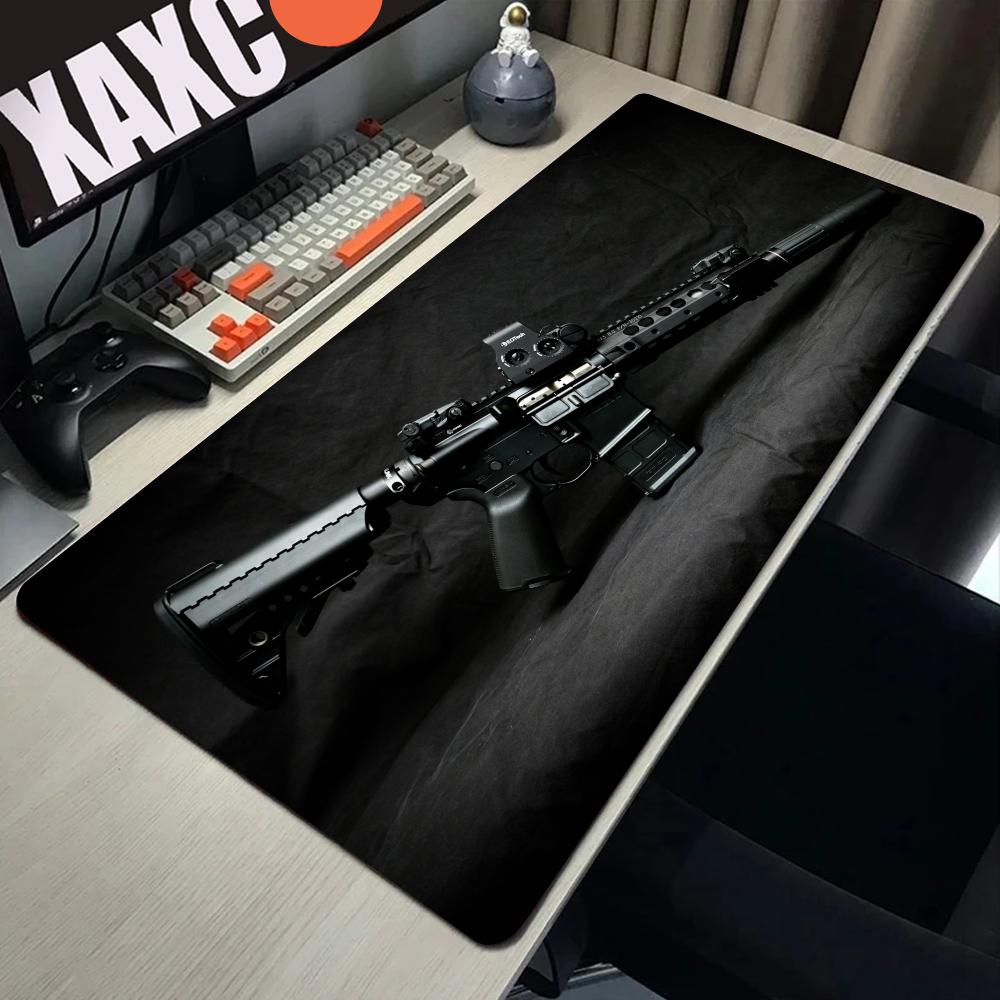 Computer Desks Sniper Rifle Anime Mouse Pad Kawaii Gamer Keyboard Desk Accessories Pc Cabinet Games Mousepad Mat Gaming Mats Xxl