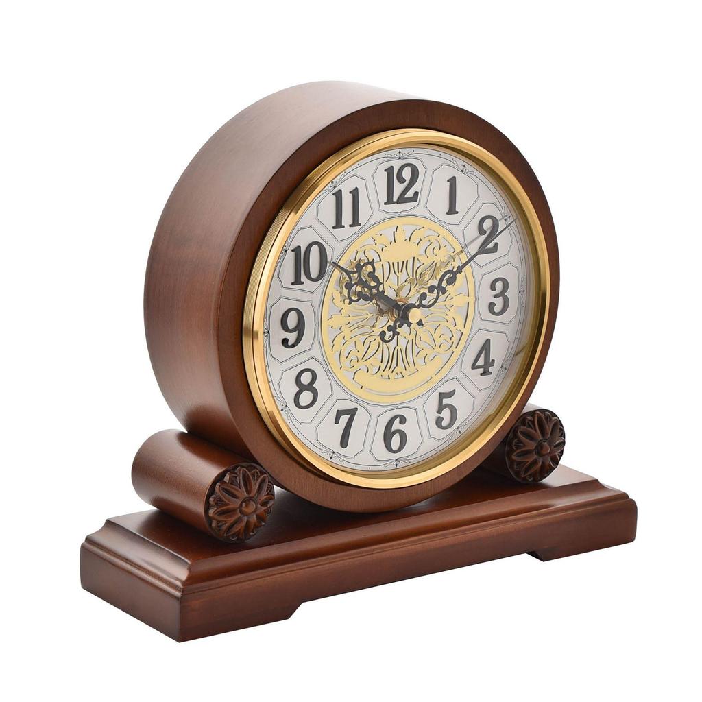 Walnut Westminster Mantel Clock - Barrel shape Arabic Dial