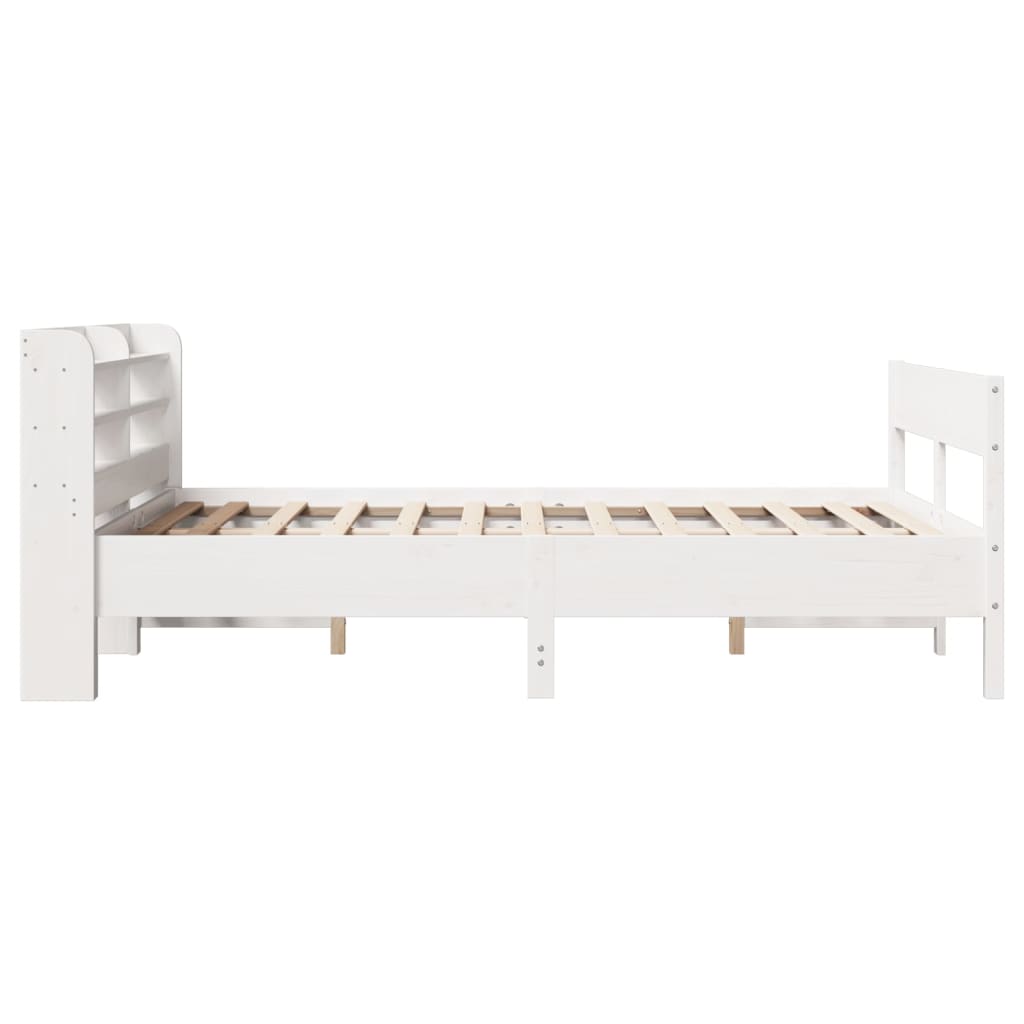 Vidaxl Rama Łóżka Bez Materaca, Biała, 140X190 Cm, Lite Drewno Sosnowe