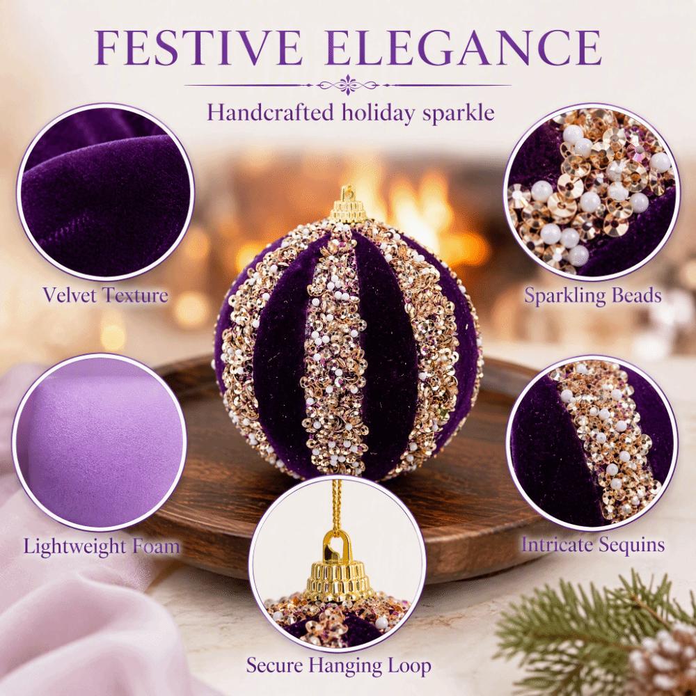 Purple Color Christmas Tree Ornaments Plastic Material Christmas Spheres Holiday Decor