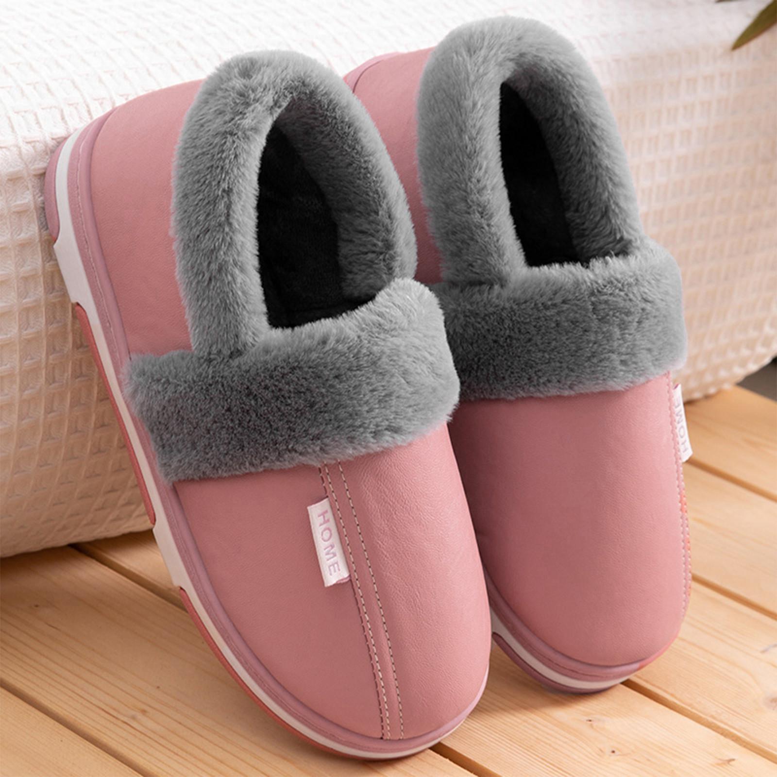 

Женская обувь, зимние тапочки Hyoma, хлопковые противоскользящие теплые домашние дождевики на платформе 36 розовый
