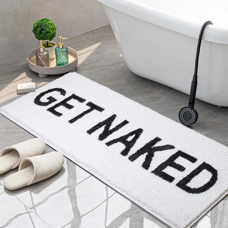 

Коврик для ванной комнаты с буквами, нескользящий коврик для двери туалета, коврик для ног белый