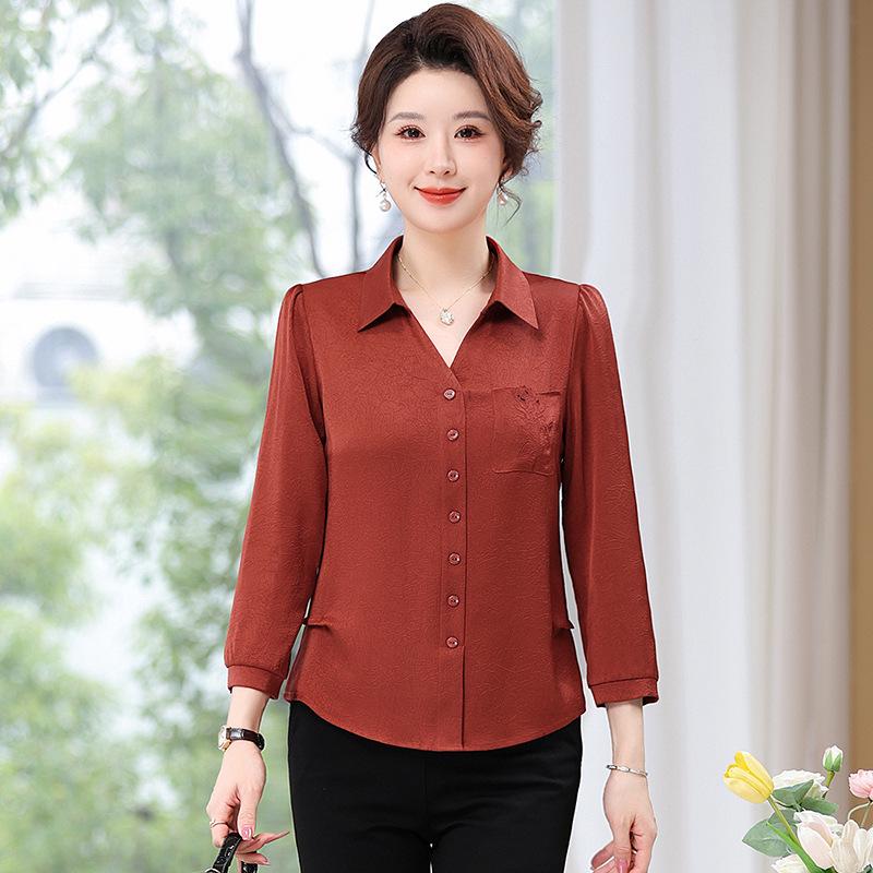 

Mom s 2026 Autumn Stylish Lapel Shirt for Middle-aged & Elderly Women 3XL