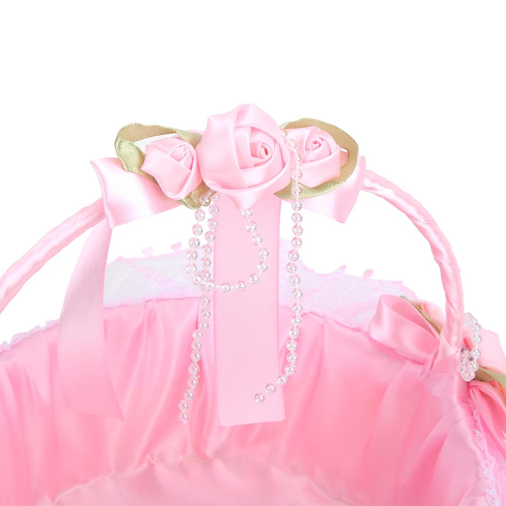 Bärbar Bröllopsspets Blombukett Korg Behållare Fest Ceremoni Tillbehör Dekoration