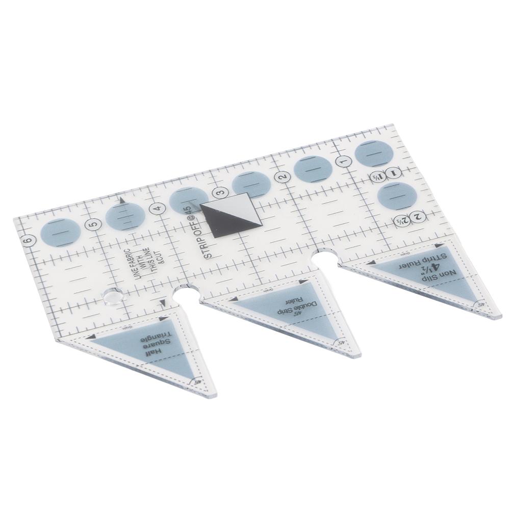 Ruler Grids 456090 Degree Double Strip Ruler Transparent Acrylic Non Slip Quarter Triangle
