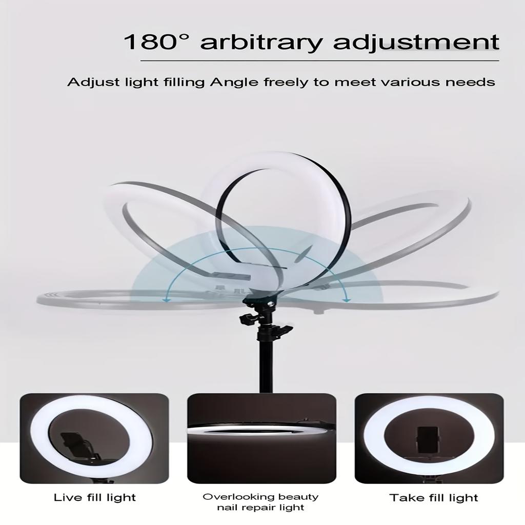 Xiaomi 10-Inch Ring Fill Light + Overhead Rack Mount, Dimmable LED Ring Light