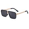 New retro double beam sunglasses men's stainless steel box high-end sunglasses driving polarized glasses mixed batch