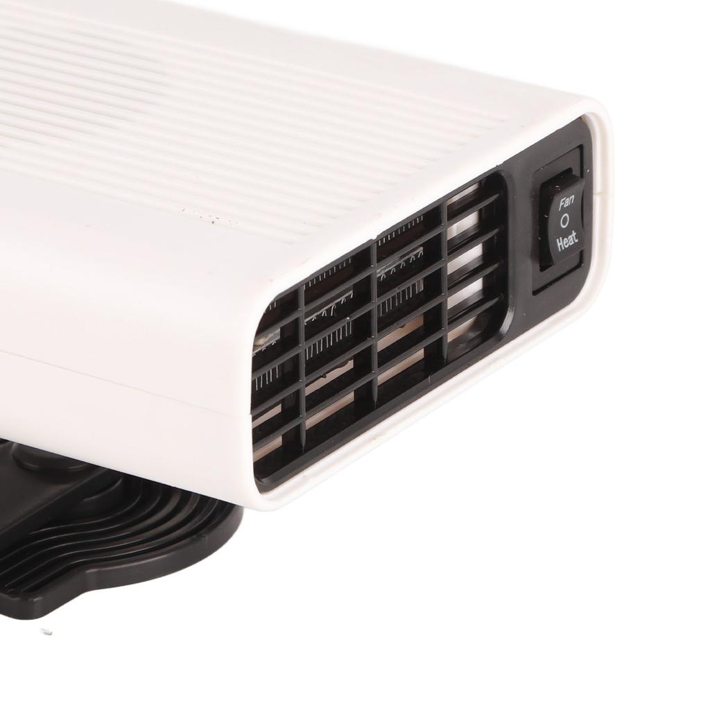 Car Heater 360 Degree Rotating Quick Heating Portable Cigarette Lighter Defogger Defroster for Truck 24V White