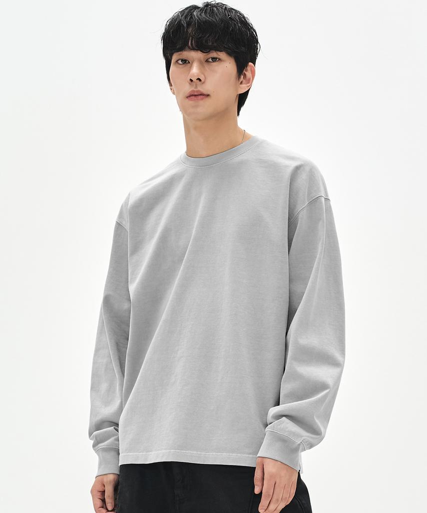 Sobeomeonteu 460G Cut Heavy Pigment Long Sleeve - Moon Grey -