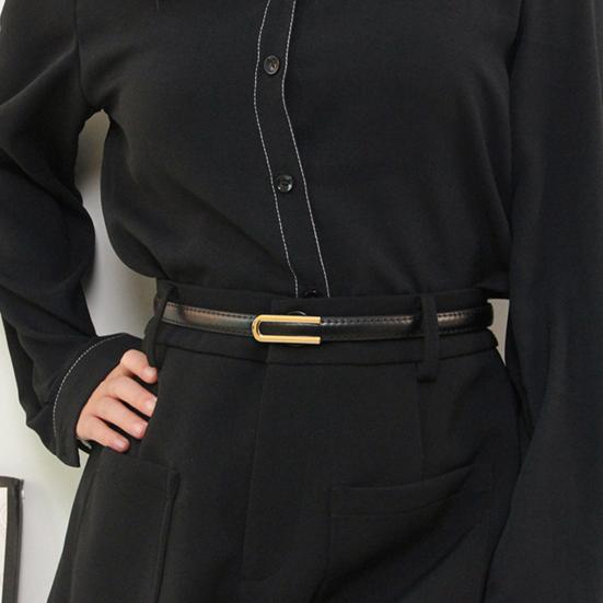 Ceinture Femme en Cuir Synthétique Boucle en U Ceinture de Taille Réglable Couleur Unie Robe Chemise Hauts Ceinture de Taille Accessoire Vêtement