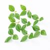 40pcs Plastic Roses Leaves Wholesale Christmas Decorative Flowers Wreaths Home Decor Wedding Gifts Candy Box Artificial Plants