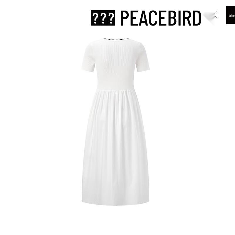 Peacebird Women's Elegant Knit Patchwork Midi Dress