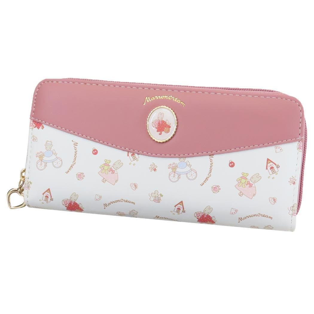 

Maron Cream Wallet Round Zipper Long Wallet Wallet Rose