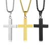 Cross Scripture Pendant Necklace, Stainless Steel Religious Verse Chain, Gothic Catholic Jewelry for Men Women
