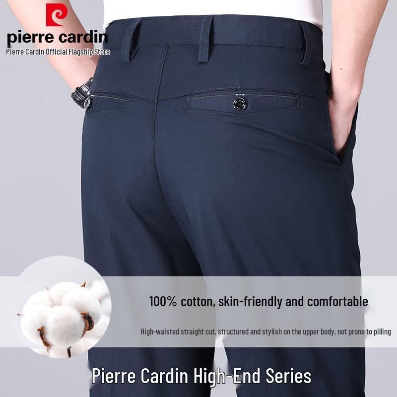 Pierre Cardin Men's 100% Cotton Straight Leg Casual Pants