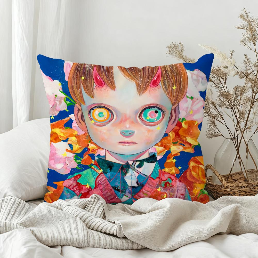 Art H-Hikari Shimoda Color Pillow Case Sofa Living Room Bedroom Headboard Backrest Square Cushion Nap Time