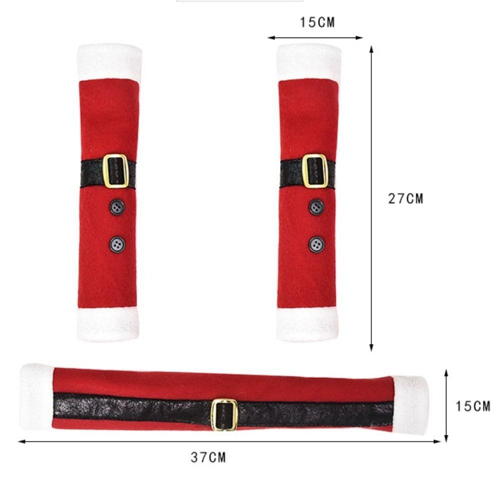 3pcs/set Durable Fridge Door Handle Cover Anti Skid Microwave Handle Cover  Christmas