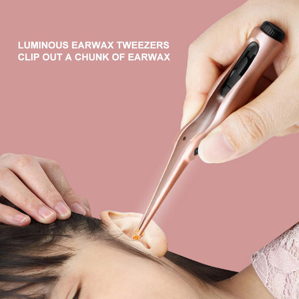 3 Stück Professionelles Kinder Leuchtendes Ohrstäbchen Ohrenschmalzentferner Pinzette Popelclip Set