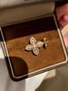 Zircon Lucky Clover Flower Open Ring - Elegant Court Style Exquisite Hand Jewelry