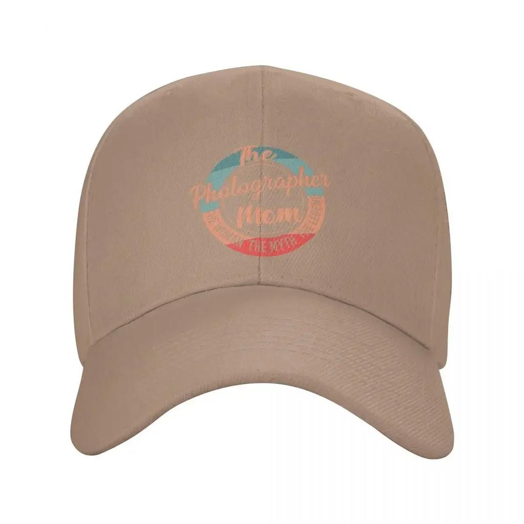 Photographer Mom Funny Retro Grunge Style gift shirt ideas Baseball Cap Beach Outing fishing hat Golf Wear Golf Unisex Womens
