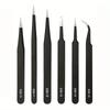 Precision ESD Anti-static Tweezers Set -6-pc Durable Stainless Steel Tool for Electronic Repair and Process Modeling, bending&St