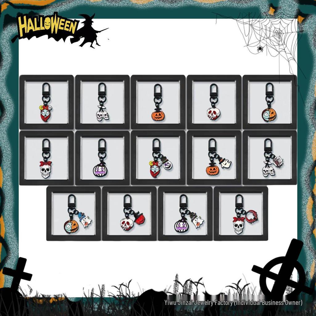 Cross-Border Halloween Skull & Pumpkin Keychain – Metal Ghost Charm Gift